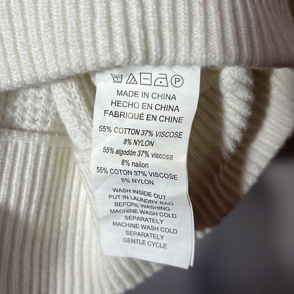 Michael Kors Ivory Rib Knit Women’s Sweater Hoodie, size Medium - Picture 6 of 6